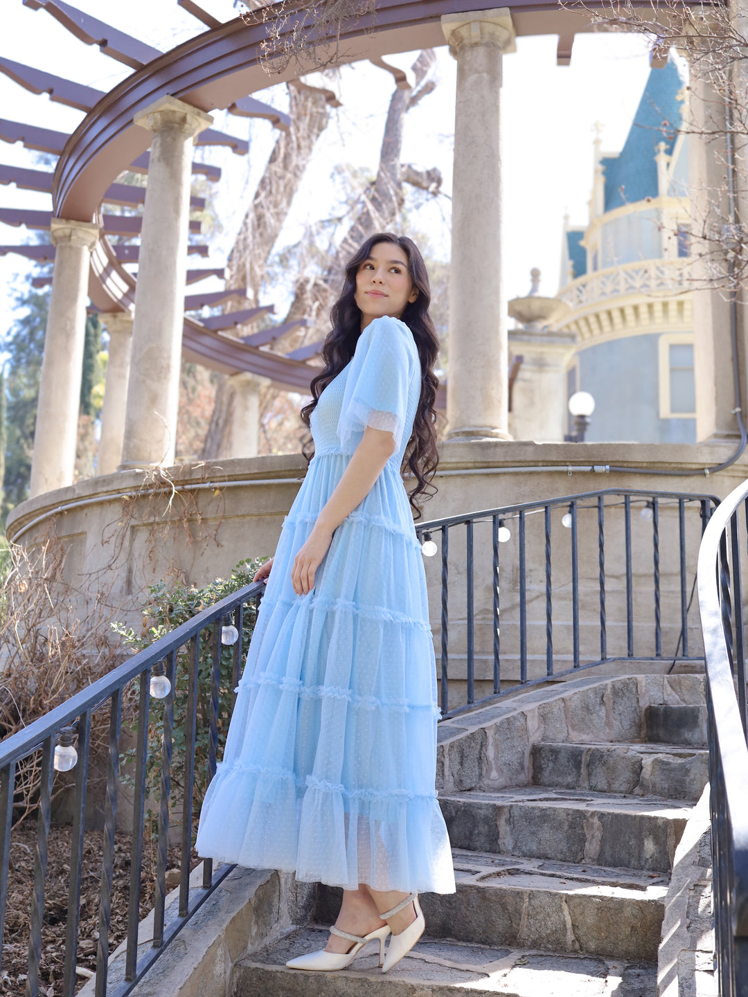 blue romantic dress Romantic Picnic Maxi Dress