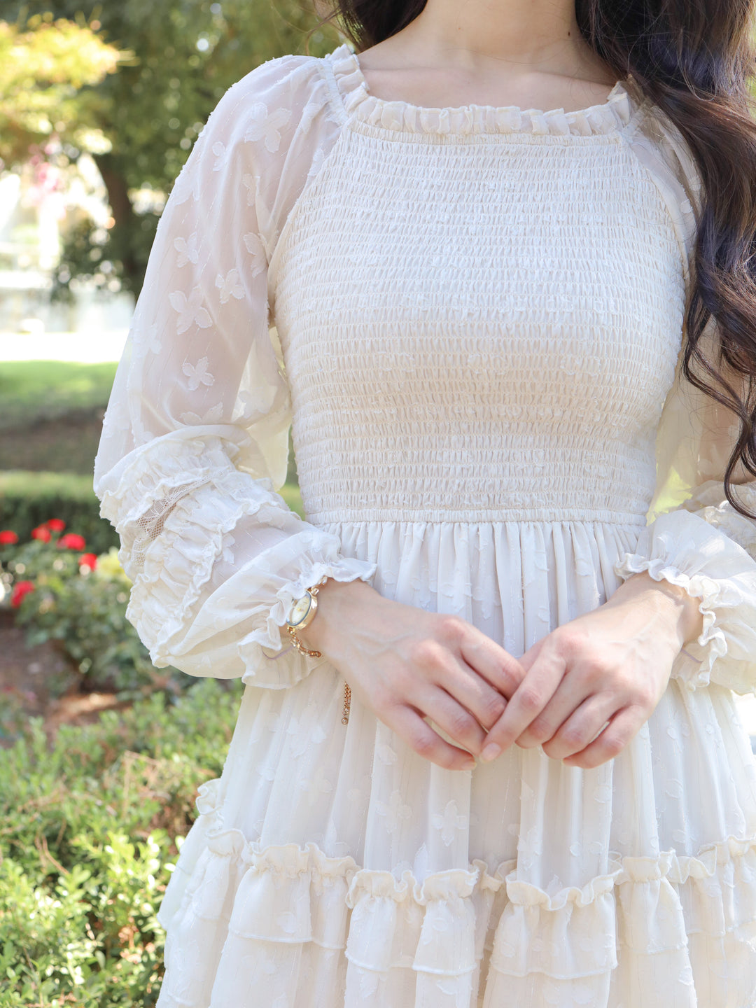 Glittering Garden Dress - Ivory  PKC Collection