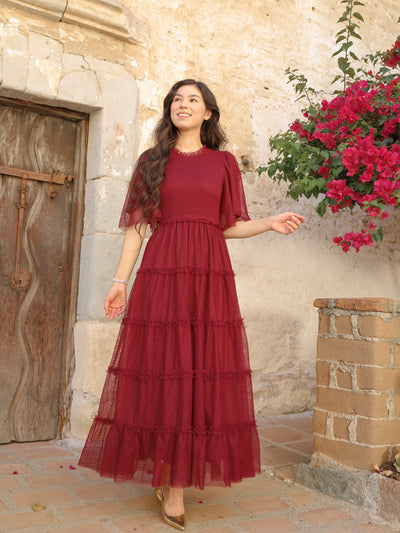 Vintage Romance Dress - Garnet