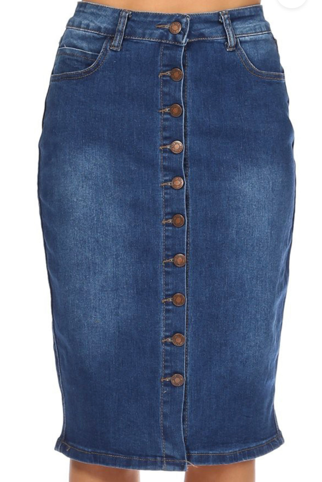 Hallie Denim Skirt - Dark Wash – PKC Collection